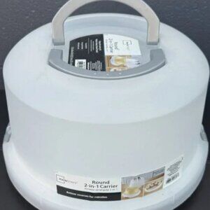 Mainstays Round 2-in-1 Plastic Cake and Cupcake Carrier. Like New